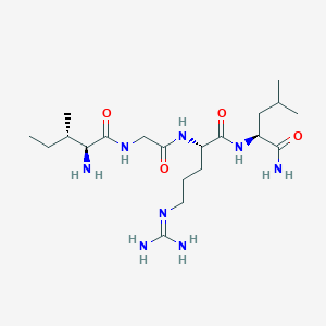 molecular formula C20H40N8O4 B14201471 L-Isoleucylglycyl-N~5~-(diaminomethylidene)-L-ornithyl-L-leucinamide CAS No. 843666-65-9