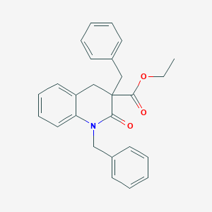 molecular formula C26H25NO3 B1420154 Ethyl 1,3-dibenzyl-2-oxo-1,2,3,4-tetrahydro-3-quinolinecarboxylate CAS No. 1105190-26-8