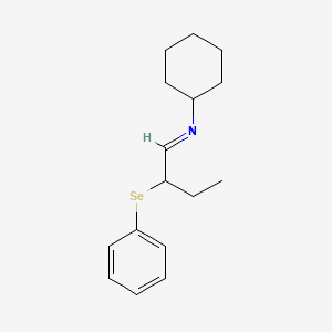 molecular formula C16H23NSe B14201551 Cyclohexanamine, N-[2-(phenylseleno)butylidene]- CAS No. 831200-84-1