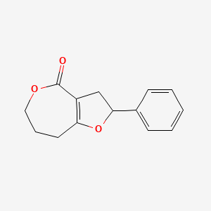molecular formula C14H14O3 B14201586 Furo[3,2-c]oxepin-4(2H)-one, 3,6,7,8-tetrahydro-2-phenyl- CAS No. 835613-70-2