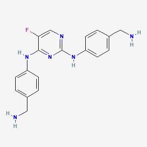 molecular formula C18H19FN6 B14201594 N~2~,N~4~-Bis[4-(aminomethyl)phenyl]-5-fluoropyrimidine-2,4-diamine CAS No. 844434-91-9