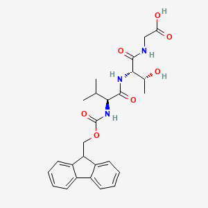 molecular formula C26H31N3O7 B14201644 N-{[(9H-Fluoren-9-yl)methoxy]carbonyl}-L-valyl-L-threonylglycine CAS No. 830321-67-0