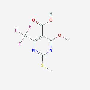 4-Methoxy-2-(methylsulfanyl)-6-(trifluoromethyl)-5-pyrimidinecarboxylic acid