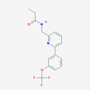 molecular formula C16H15F3N2O2 B14201814 N-({6-[3-(Trifluoromethoxy)phenyl]pyridin-2-yl}methyl)propanamide CAS No. 833455-97-3