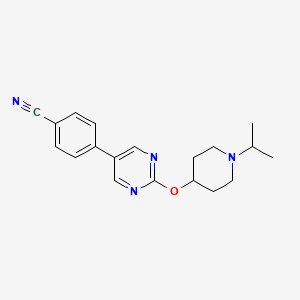 molecular formula C19H22N4O B14201852 Benzonitrile, 4-[2-[[1-(1-methylethyl)-4-piperidinyl]oxy]-5-pyrimidinyl]- CAS No. 832734-50-6