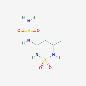 molecular formula C4H12N4O4S2 B14201865 N-(5-Methyl-1,1-dioxo-1lambda~6~,2,6-thiadiazinan-3-yl)sulfuric diamide CAS No. 857747-77-4