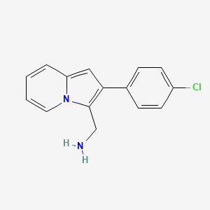 [2-(4-Chlorophenyl)indolizin-3-yl]methanamine