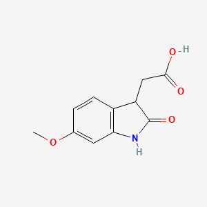 molecular formula C11H11NO4 B1420198 (6-Methoxy-2-oxo-2,3-dihydro-1H-indol-3-YL)-acetic acid CAS No. 885272-28-6