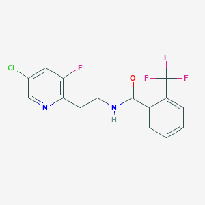 molecular formula C15H11ClF4N2O B14201996 N-[2-(5-Chloro-3-fluoropyridin-2-yl)ethyl]-2-(trifluoromethyl)benzamide CAS No. 830348-11-3
