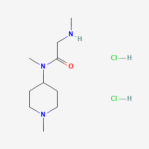 molecular formula C10H23Cl2N3O B1420202 N-methyl-2-(methylamino)-N-(1-methylpiperidin-4-yl)acetamide dihydrochloride CAS No. 1181519-34-5