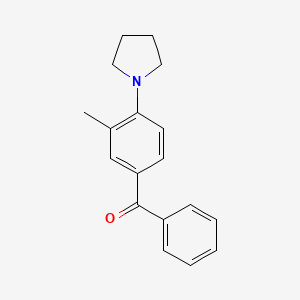 molecular formula C18H19NO B14202027 Methanone, [3-methyl-4-(1-pyrrolidinyl)phenyl]phenyl- CAS No. 834895-54-4