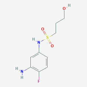 molecular formula C9H13FN2O3S B1420203 N-(3-amino-4-fluorophenyl)-3-hydroxypropane-1-sulfonamide CAS No. 1193389-91-1