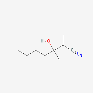 molecular formula C9H17NO B14202043 Heptanenitrile, 3-hydroxy-2,3-dimethyl- CAS No. 831239-09-9