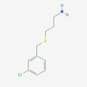 molecular formula C10H14ClNS B1420206 3-[(3-Chlorobenzyl)thio]-1-propanamine CAS No. 1185320-24-4