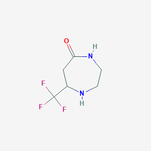 molecular formula C6H9F3N2O B1420210 7-(三氟甲基)-1,4-二氮杂戊-5-酮 CAS No. 1146290-50-7