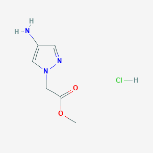molecular formula C6H10ClN3O2 B1420212 methyl 2-(4-amino-1H-pyrazol-1-yl)acetate hydrochloride CAS No. 6647-89-8