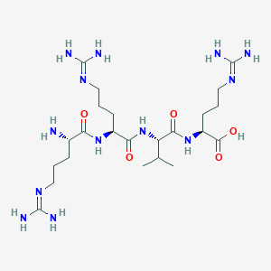 molecular formula C23H47N13O5 B14202121 N~5~-(Diaminomethylidene)-L-ornithyl-N~5~-(diaminomethylidene)-L-ornithyl-L-valyl-N~5~-(diaminomethylidene)-L-ornithine CAS No. 868046-87-1