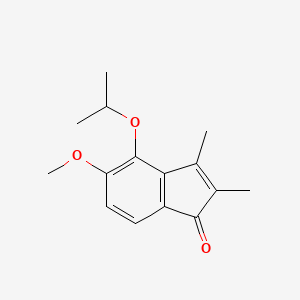 molecular formula C15H18O3 B14202159 1H-Inden-1-one, 5-methoxy-2,3-dimethyl-4-(1-methylethoxy)- CAS No. 850404-11-4
