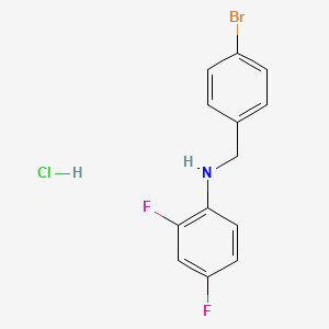 molecular formula C13H11BrClF2N B1420216 N-[(4-bromophenyl)methyl]-2,4-difluoroaniline hydrochloride CAS No. 1193390-03-2