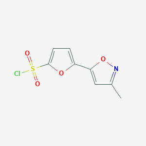 molecular formula C8H6ClNO4S B1420218 5-(3-Methyl-5-isoxazolyl)-2-furansulfonyl chloride CAS No. 1060817-75-5