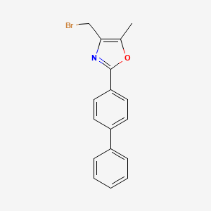 molecular formula C17H14BrNO B14202196 Oxazole, 2-[1,1'-biphenyl]-4-yl-4-(bromomethyl)-5-methyl- CAS No. 832076-82-1