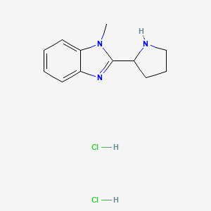 molecular formula C12H17Cl2N3 B1420220 1-methyl-2-(pyrrolidin-2-yl)-1H-1,3-benzodiazole dihydrochloride CAS No. 1193389-65-9