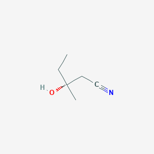 molecular formula C6H11NO B14202208 (3R)-3-Hydroxy-3-methylpentanenitrile CAS No. 918659-09-3
