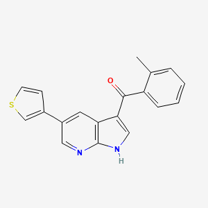 molecular formula C19H14N2OS B14202239 Methanone, (2-methylphenyl)[5-(3-thienyl)-1H-pyrrolo[2,3-b]pyridin-3-yl]- CAS No. 858117-95-0