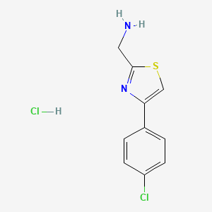 molecular formula C10H10Cl2N2S B1420227 [4-(4-氯苯基)-1,3-噻唑-2-基]甲胺盐酸盐 CAS No. 1208832-14-7