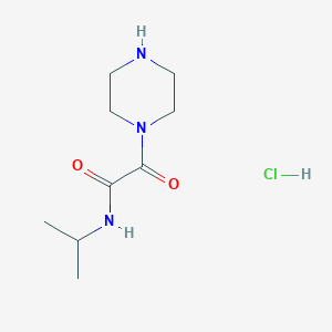 molecular formula C9H18ClN3O2 B1420228 2-氧代-2-(哌嗪-1-基)-N-(异丙基)乙酰胺盐酸盐 CAS No. 1181458-30-9