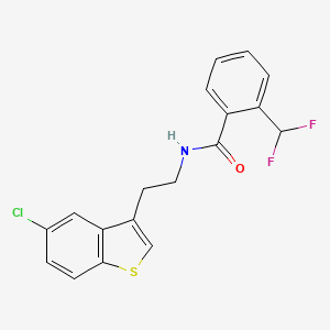 molecular formula C18H14ClF2NOS B14202337 N-[2-(5-chloro-1-benzothiophen-3-yl)ethyl]-2-(difluoromethyl)benzamide CAS No. 920537-48-0