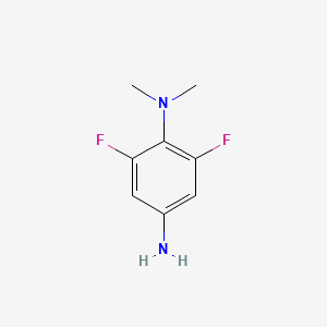 molecular formula C8H10F2N2 B1420234 2,6-difluoro-1-N,1-N-dimethylbenzene-1,4-diamine CAS No. 1184569-80-9