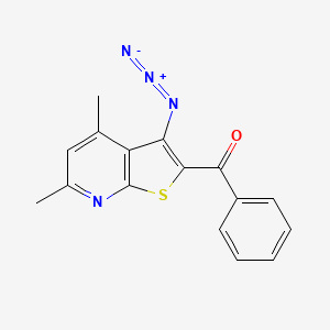 molecular formula C16H12N4OS B14202358 Methanone, (3-azido-4,6-dimethylthieno[2,3-b]pyridin-2-yl)phenyl- CAS No. 835626-21-6