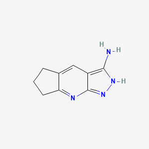 molecular formula C9H10N4 B1420238 2,4,5-Triazatricyclo[7.3.0.0^{3,7}]dodeca-1,3(7),5,8-tetraen-6-amine CAS No. 1193390-39-4
