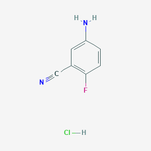 molecular formula C7H6ClFN2 B1420240 3-Cyano-4-fluoroaniline, hcl CAS No. 801316-08-5