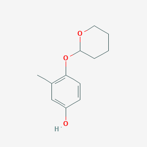 molecular formula C12H16O3 B14202455 Phenol, 3-methyl-4-[(tetrahydro-2H-pyran-2-yl)oxy]- CAS No. 854907-84-9