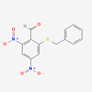 molecular formula C14H10N2O5S B14202491 2-(Benzylsulfanyl)-4,6-dinitrobenzaldehyde CAS No. 881688-60-4