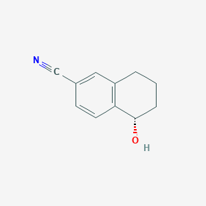 molecular formula C11H11NO B14202572 (5S)-5-Hydroxy-5,6,7,8-tetrahydronaphthalene-2-carbonitrile CAS No. 828926-05-2