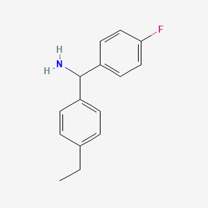 molecular formula C15H16FN B1420258 (4-Ethylphenyl)(4-fluorophenyl)methanamine CAS No. 1020962-19-9