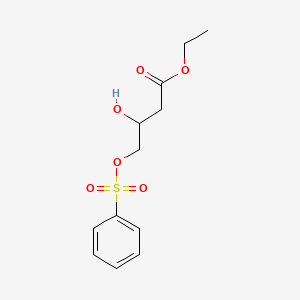 molecular formula C12H16O6S B14202617 Ethyl 4-[(benzenesulfonyl)oxy]-3-hydroxybutanoate CAS No. 828276-77-3