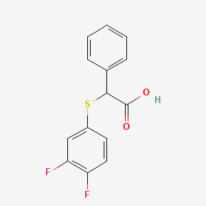 molecular formula C14H10F2O2S B1420262 2-[(3,4-Difluorophenyl)sulfanyl]-2-phenylacetic acid CAS No. 1097125-23-9