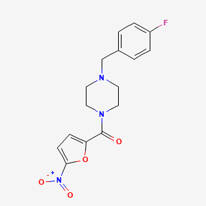 molecular formula C16H16FN3O4 B14202625 {4-[(4-Fluorophenyl)methyl]piperazin-1-yl}(5-nitrofuran-2-yl)methanone CAS No. 831204-02-5