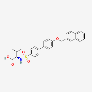 molecular formula C28H27NO5S B14202643 N-{4'-[(Naphthalen-2-yl)methoxy][1,1'-biphenyl]-4-sulfonyl}-D-valine CAS No. 854370-83-5
