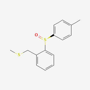 molecular formula C15H16OS2 B14202703 Benzene, 1-[(S)-(4-methylphenyl)sulfinyl]-2-[(methylthio)methyl]- CAS No. 852332-84-4
