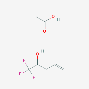 molecular formula C7H11F3O3 B14202775 Acetic acid;1,1,1-trifluoropent-4-en-2-ol CAS No. 845523-68-4
