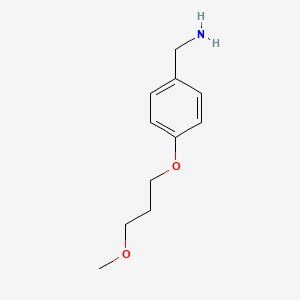 molecular formula C11H17NO2 B1420279 4-(3-Methoxypropoxy)benzylamine CAS No. 1094783-71-7