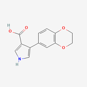 molecular formula C13H11NO4 B1420280 4-(2,3-dihydro-1,4-benzodioxin-6-yl)-1H-pyrrole-3-carboxylic acid CAS No. 1096868-01-7