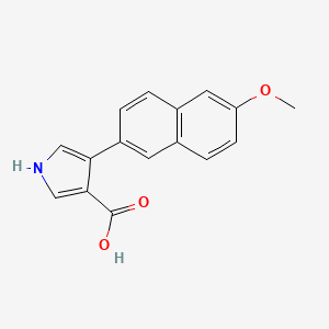 molecular formula C16H13NO3 B1420281 4-(6-methoxynaphthalen-2-yl)-1H-pyrrole-3-carboxylic acid CAS No. 1096308-30-3