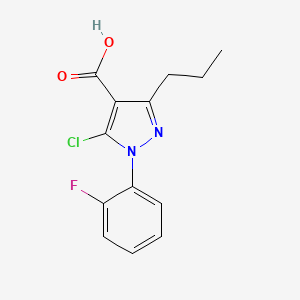 molecular formula C13H12ClFN2O2 B1420283 5-chloro-1-(2-fluorophenyl)-3-propyl-1H-pyrazole-4-carboxylic acid CAS No. 1152978-92-1