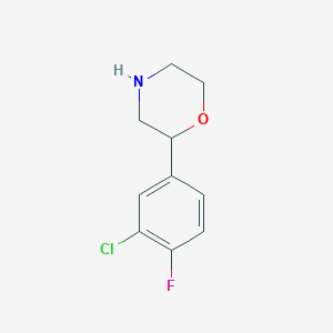 molecular formula C10H11ClFNO B1420285 2-(3-氯-4-氟苯基)吗啉 CAS No. 1097796-68-3